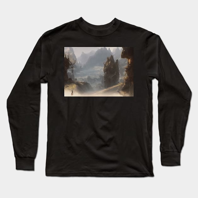 easy landscape, beautiful wall painting for living room soft Long Sleeve T-Shirt by GoranDesign